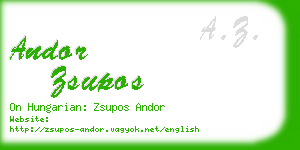 andor zsupos business card